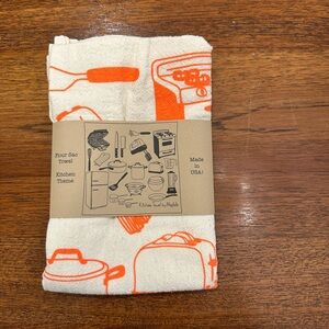 NEW Maptote Kitchen Tea Towel, Orange Kitchen Theme